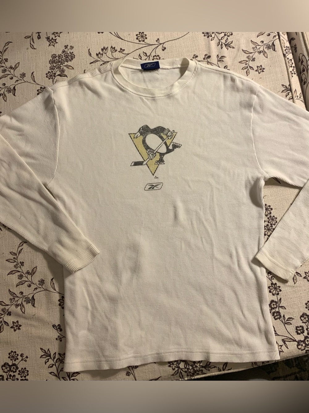 White long sleeve Penguins thermal shirt